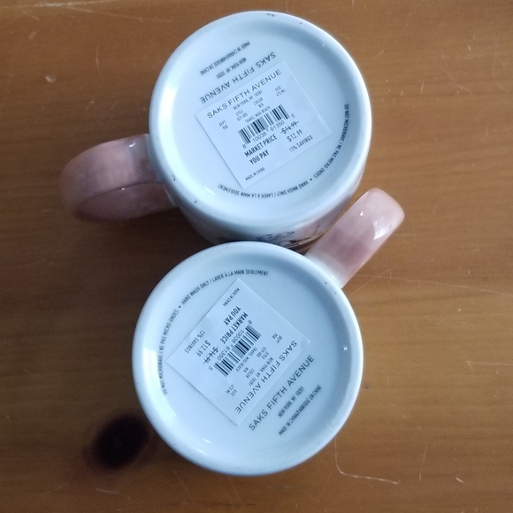 Saks Fifth Ave Set of 2 Beach Theme Coffee Mugs - Picture 3 of 11